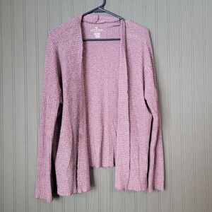 American Eagle Outfitters Waffle Knit Cardigan Soft & Sexy Plush Pink Women's M
